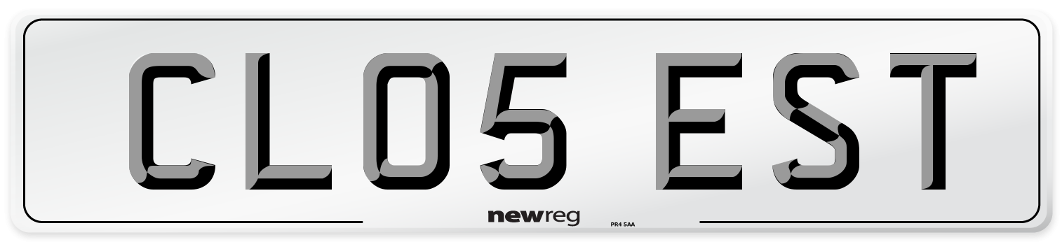 CL05 EST Number Plate from New Reg